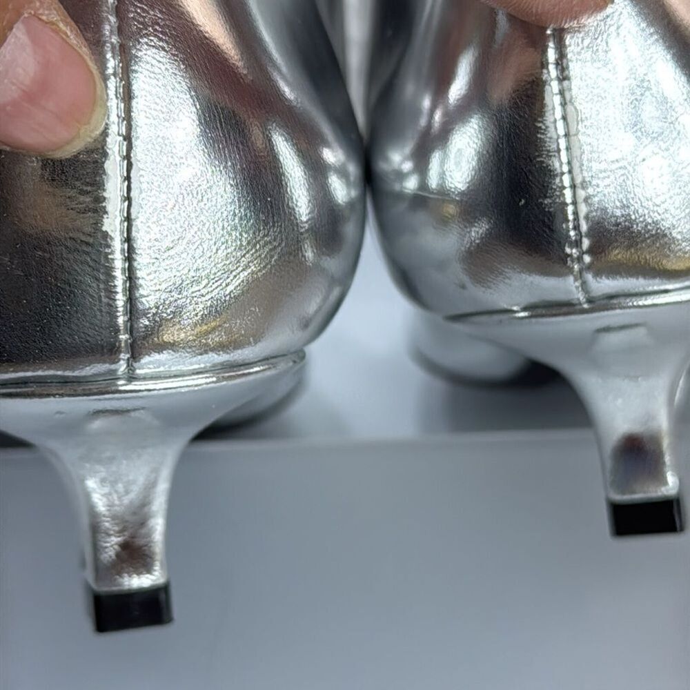 (W2) Zara NWT silver metallic leather ankle boots, size 39/8US - Picture 4 of 16